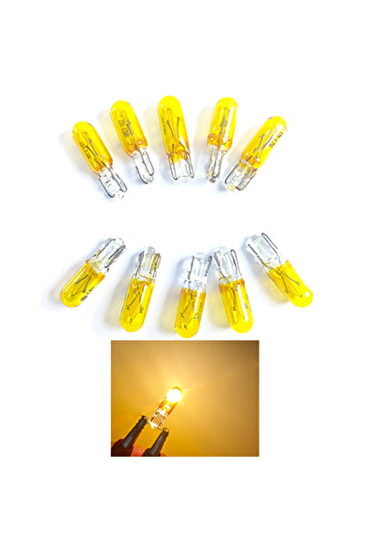 Choice1 10Pcs Yellow 10pcs T5 12v 1.2w W2W Car Halogen Lamp Instrument Lights...