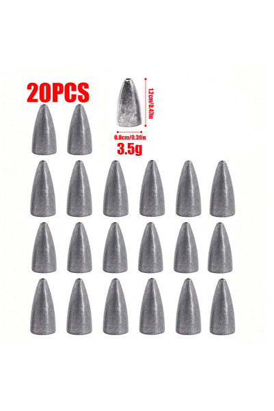Choice 20PCS 3.5g lead Weight Lead Sinker Kit Bullet Fishing Sinker Weight Wo...