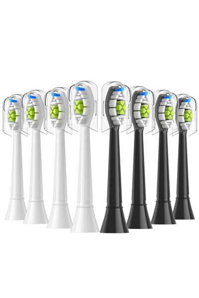 Choice5 4White 4Black Replacement Brush Heads Compatible with Philips Sonicar...