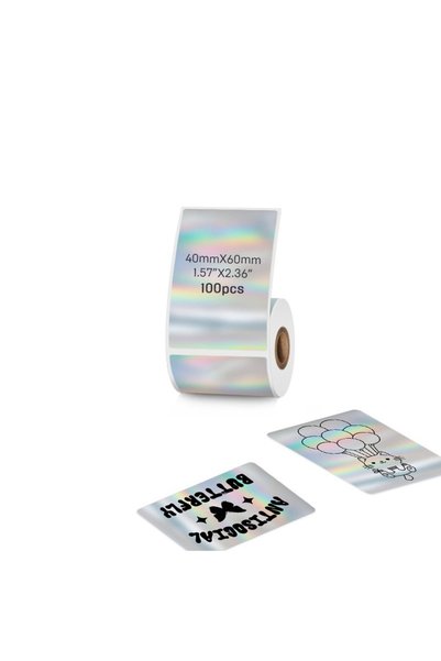 Choice4 Silvery-40x60mm KAYSION HolographicThermal Label Printer Sticker Self...