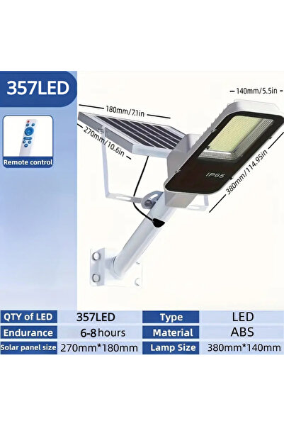 Choice 4000mAh 357LED Powerful Outdoor Solar Street Light 6500K IP65 Waterpro...