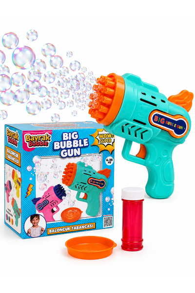 Global Toys Çok Delikli Pilli Köpük Atan Tabanca- Baloncuk Tabancası- Big Bub...