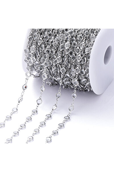 Choice Clear-Rhodium 1Meter 6mm Colorful Crystal Beads Beaded Chain Glass Bea...