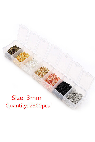 Choice Mixed 3mm 2800pcs One Set Box 3 4 5 6 7 8 10mm 8 Colors Open Jump Ring...
