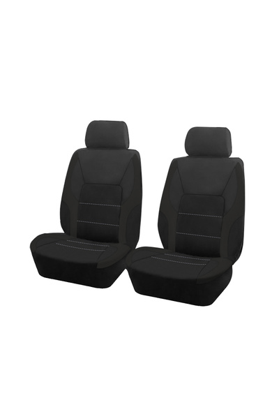 Choice Black 2 Front seat Universal Polyester Car Seat Covers Sporty Design F...