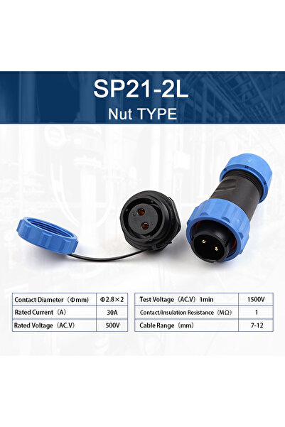 Choice6 مجموعة واحدة من موصلات SP21-2L SP21 مقاومة للماء بمعيار IP68 للتركيب ...