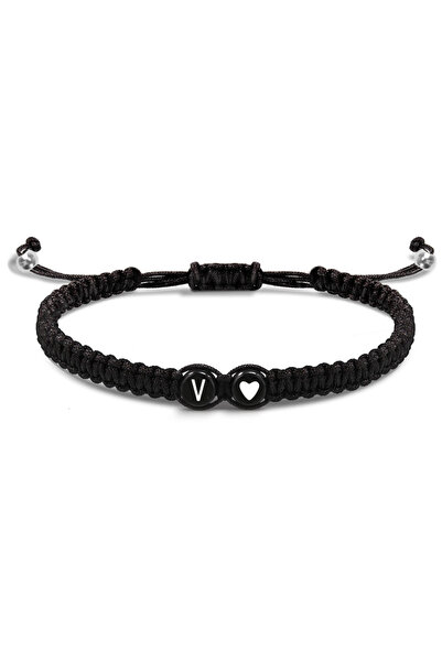 Choice V 26 Letters Initial Heart Bracelets Handmade Adjustable A-Z Name Brai...