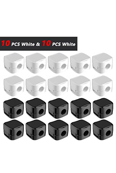 Choice11 10 Black 10 White 3-12 Pcs/Set Magnetic Cable Clips Cable Organiser ...