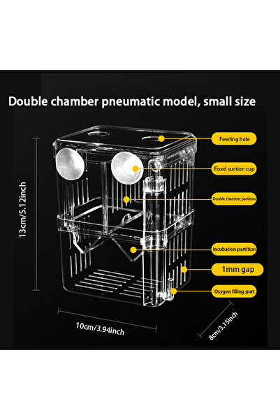Choice4 Pneumatic Small Aquarium Fish Breeder Box Durable Betta Fish Tank Fis...