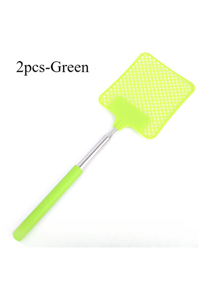 Choice5 2pcs-Green 1/2pcsMini Retractable Plastic Fly Swatter; Stainless Stee...