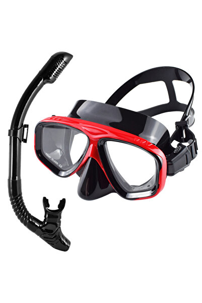 Choice BlackRed Dry Snorkel Set Diving Mask Professional Scuba Swimming Goggl...