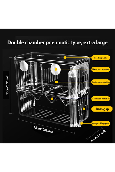 Choice1 Pneumatic ExtraLarge Aquarium Fish Breeder Box Durable Betta Fish Tan...
