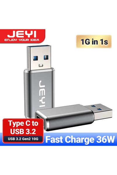 JEYI محول USB-C إلى USB 3.2، يدعم تقنية OTG بسرعة 10 جيجابت في الثانية؛ شحن س...