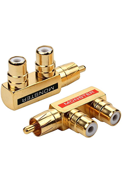 Choice3 1 red 1 black F RCA 2PCS Gold Plated AV Audio Splitter Plug RCA Adapt...