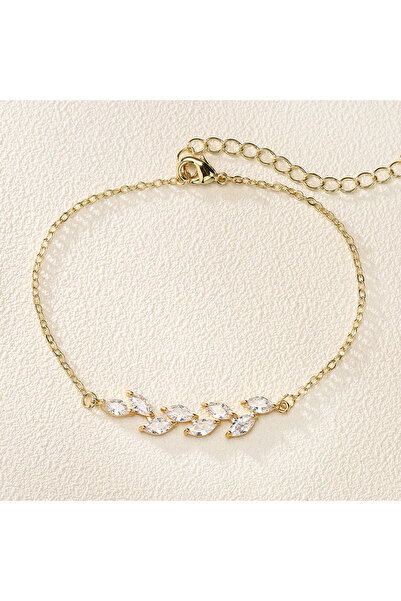 choice2 Gold Color Yupsk Delicate AAA Zirconia Leaf Adjustable Chain Bracelet...