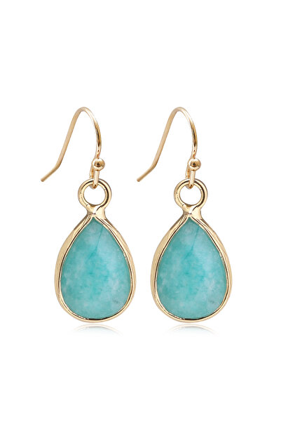 Choice Amazonite b Natural Stone Earrings for Women Teardrop Agate Crystal Am...