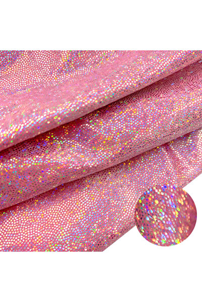 Choice 150cm x 100cm Iridescent Pink 150cm*100cm Glitter Laser Polyester Fabr...