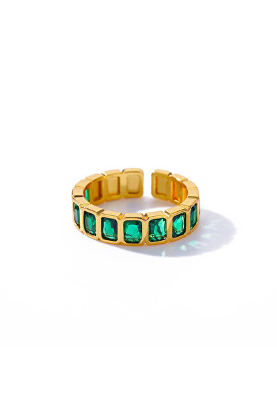 Choice resizable JZ6068G-4 Colorful Zircon Rings For Women Gold Color Stainle...