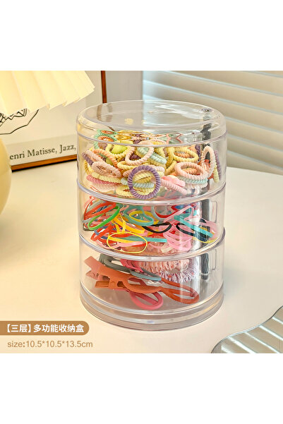 Choice1 3 layer rotating Acrylic Hair Accessories Organizer Box Elastic Hair ...