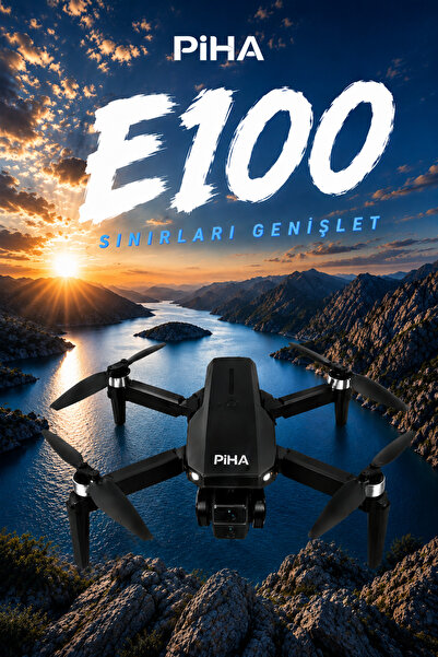 piha E100 Fırçasız Motor Hd 720p Çift Kameralı 2Batarya&25Dakika Uçuş Taşıma Çantalı Drone