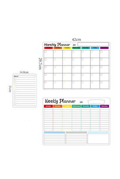 Choice 3pcs Fridge Sticker Message Board Menu Magnetic Calendar For Fridge Mo...