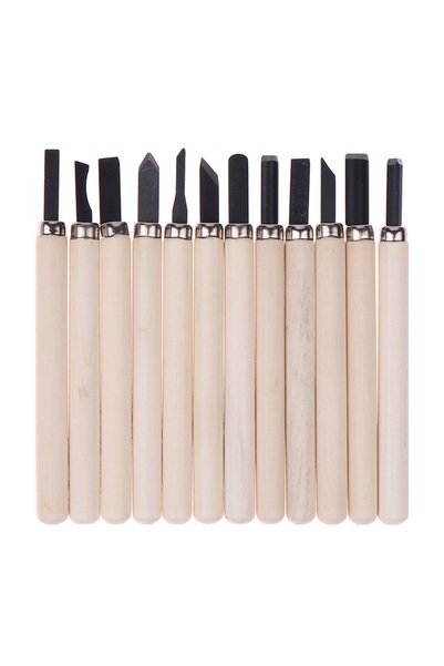 Choice 12Pcs 〔Victoria〕Handmade Woodworking DIY Carving Wood Carving Chisels Kit
