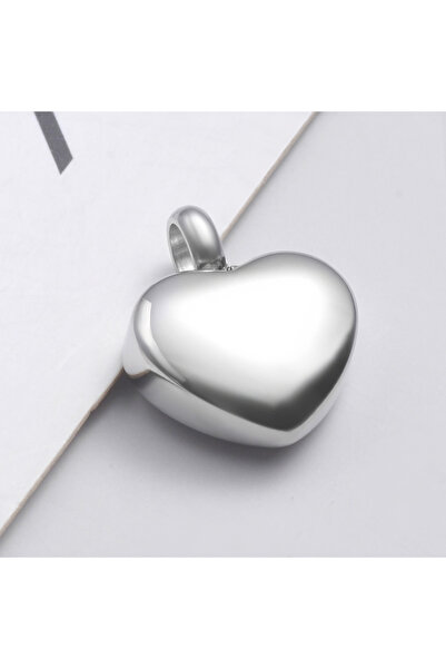 Choice3 Silver Small Heart Cremation Urn Necklace for Ashes Stainless Steel M...