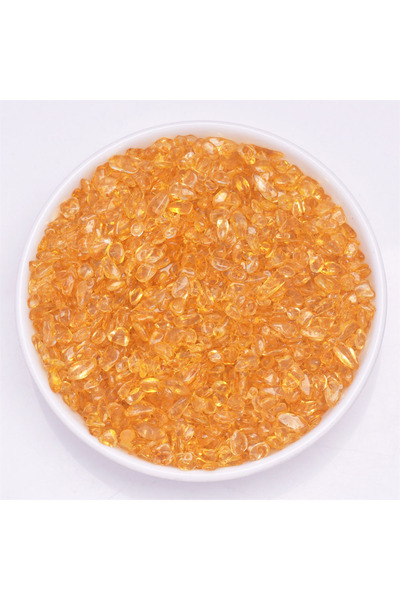 Choice69 100g Yellow Glass Chip 20-100g Natural Chip Gemstone Bead Tumbled St...