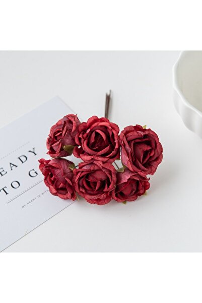 Choice7 Red 6Pcs Artificial Flowers Wedding Mini Bouquet Wreath Scrapbooking ...