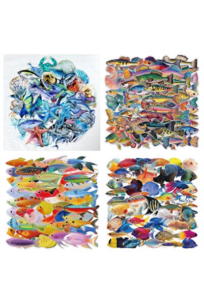 Choice3 200PCS 50/200PCS Transparent PET Cartoon Fish/Marine Animals Waterpro...