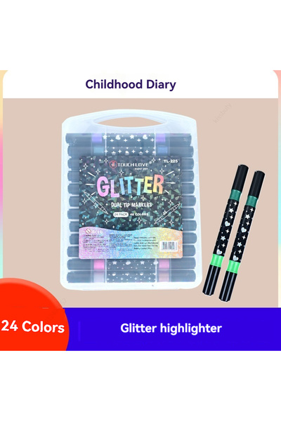 Choice 48 colors-24 pens 96/24 Colors Glitter Highlighters, Metallic Colors, ...
