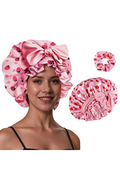 Choice3 strayberry Silk Bonnet for Sleeping Women, Printing Satin Hair Shower...