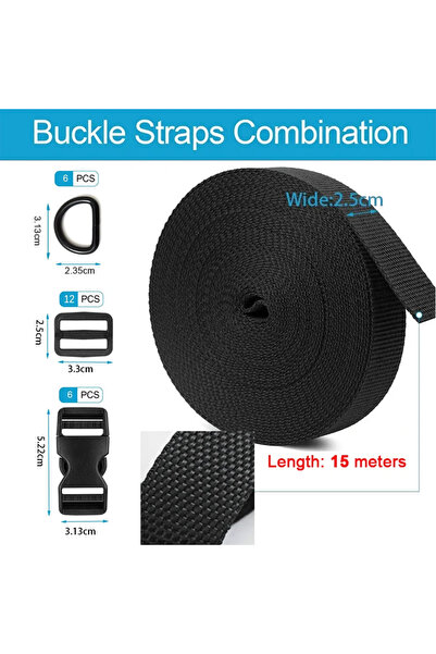 Choice 15M with D Ring Nylon Heavy Webbing Strap Knapsack Belt Ribbon Clothin...