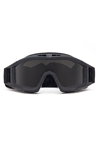 Choice4 Black 1 Lens Tactical Goggles 3 Lens Windproof Dustproof Shooting Mot...