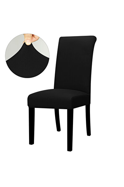 Choice 1 Piece Black Elastic Solid Color Adjustable Chair Cover Spandex Stret...
