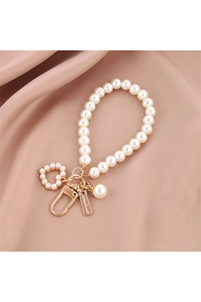 Choice E004-B New Arrival Pearl Heart Charm Keyring Bag Charm Accessory for W...