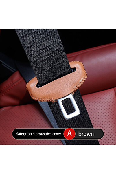 Choice3 Brown Car Safety Insert Belt Bayonet Protective Cover Seat Belt Shoul...