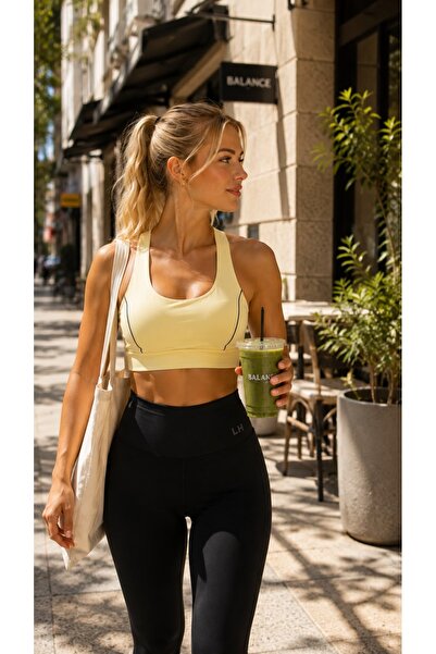 Marka Kadın Sporcu Sütyen-Destekli Çapraz Askılı,Fitness Yoga Pilates Büstiyer