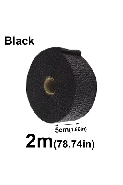 Choice Black 2m 1/2M Motorcycle Exhaust Thermal Tape Header Wrap Manifold Ins...