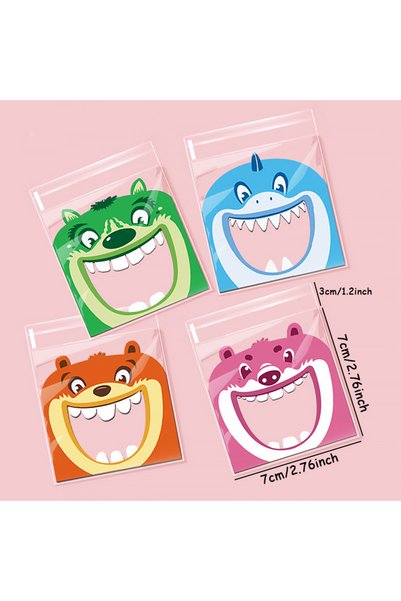 Choice Other 100pcs Candy Bags 100pcs Cute Big Teech Mouth Monster Plastic Ba...