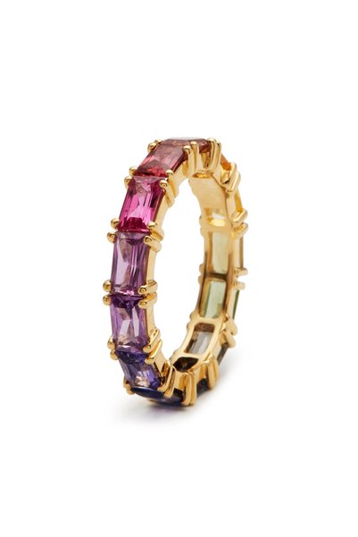 Choice5 7 F508 Huitan Luxury Rainbow Rings Bright Colorful Round Cubic Zircon...
