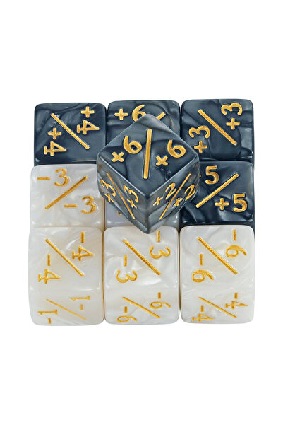 Choice4 A10 Six Sided Dice Set D6 Counters +1/+1 and -1/-1 Set of 10 Dice for...