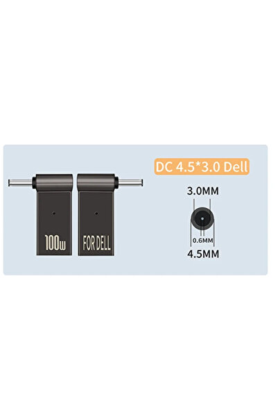 Choice 4.5-3.0 مم (لأجهزة Dell) موصل محول شحن سريع USB من النوع C 100 وات عال...