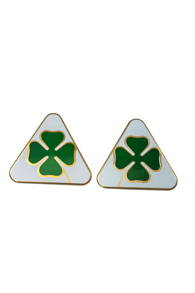 Choice1 Golden Side 1 Pair Aluminum Fender Decoration Stickers Four Leafs Clo...