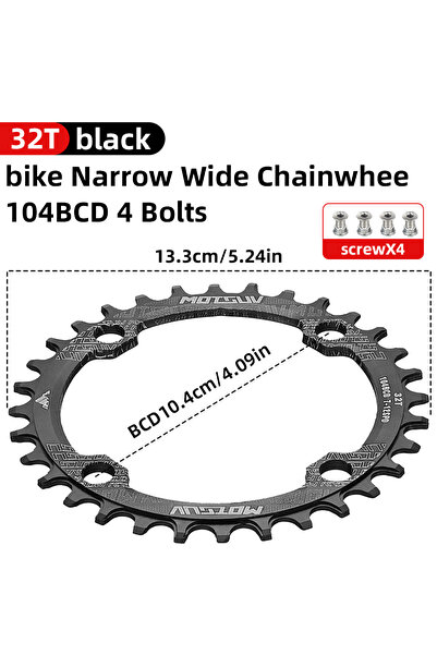 Choice 32T MOTSUV 104BCD Bicycle Round Shape Narrow Wide Chainwheel 32T/34T/3...