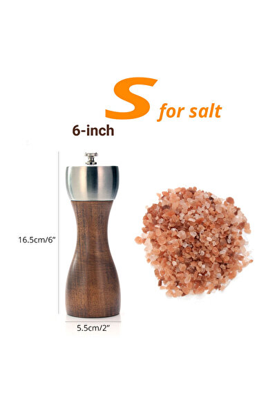 Choice 6 inch for salt Leeseph Premium Beech Pepper Mill, Salt and Pepper Gri...