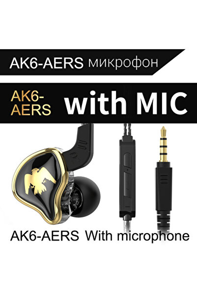 Choice AK6-AERS-Black QKZ AK6/AERS/AK6 PRO Wired Headphones Dual Drive HiFi E...