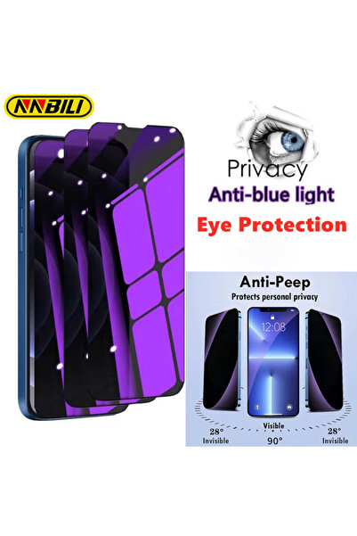 Choice27 3 Pcs Glass for iPhone 15 NNBILI 1-3 Pcs Anti Blue Light Privacy Tem...