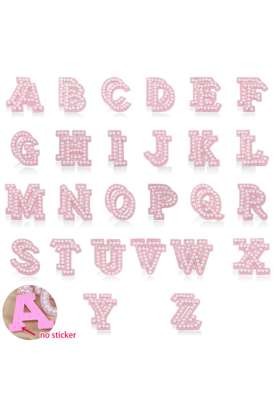 choice2 26pcs (no sticker) 26pcs A-Z English Letter Glitter Pearls Rhinestone...