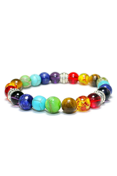 Choice Z2230-1 Classic 7 Chakra Beads Bracelet Natural Stone Black Rope Braid...
